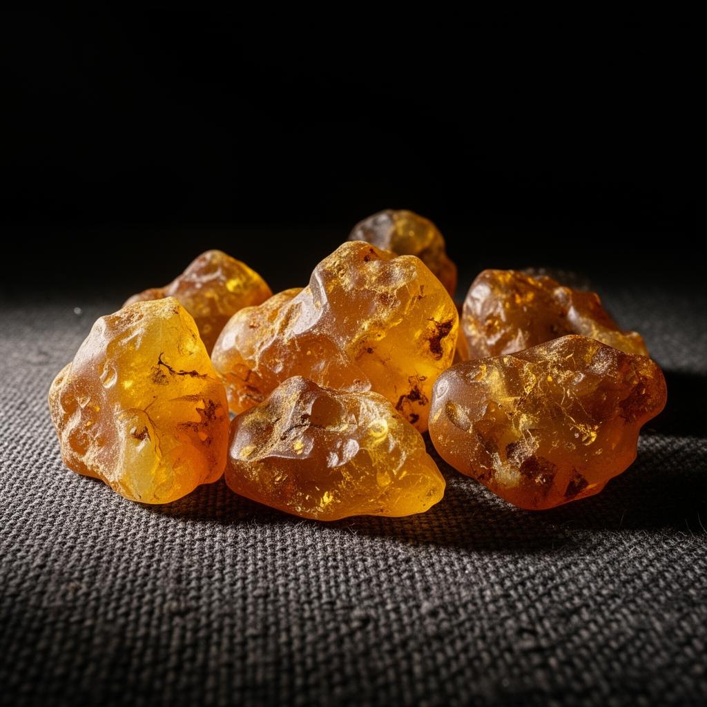 Raw Baltic amber close-up